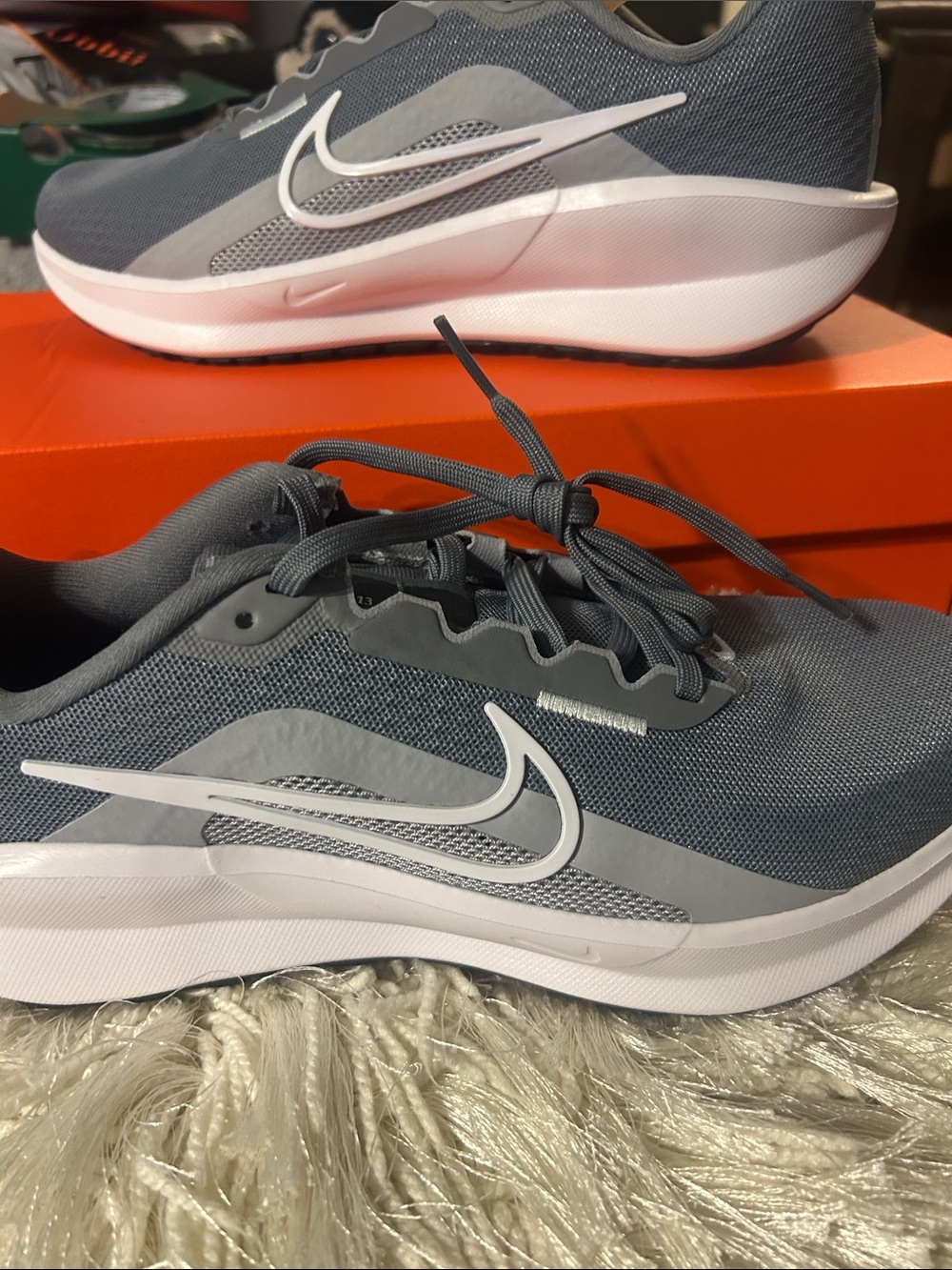 Nike Gray and White Running Sneakers